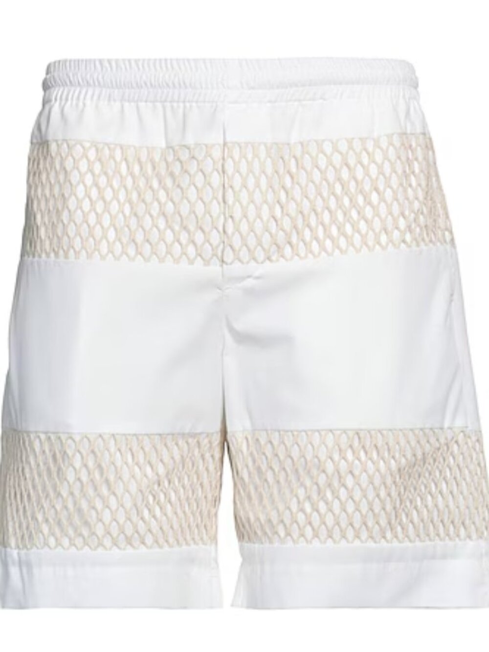 NWT MSGM White Fishnet Mesh Panel Shorts Made in Italy Size 32 IT 48